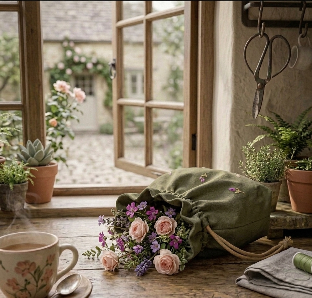 Set 04 túi thơm thêu hoa nhí phong cách cổ điển