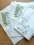 Khăn ăn vải lanh thêu hoa cỏ _bộ sưu tập mùa xuân