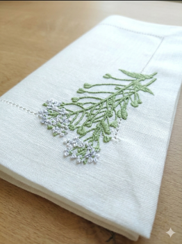 Set 06 khăn ăn thêu cỏ tâm giác _ bộ sưu tập mùa xuân