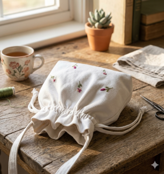 Túi thơm thêu hoa nhí phong cách đồng quê