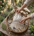 Túi thơm thêu hoa nhí phong cách đồng quê