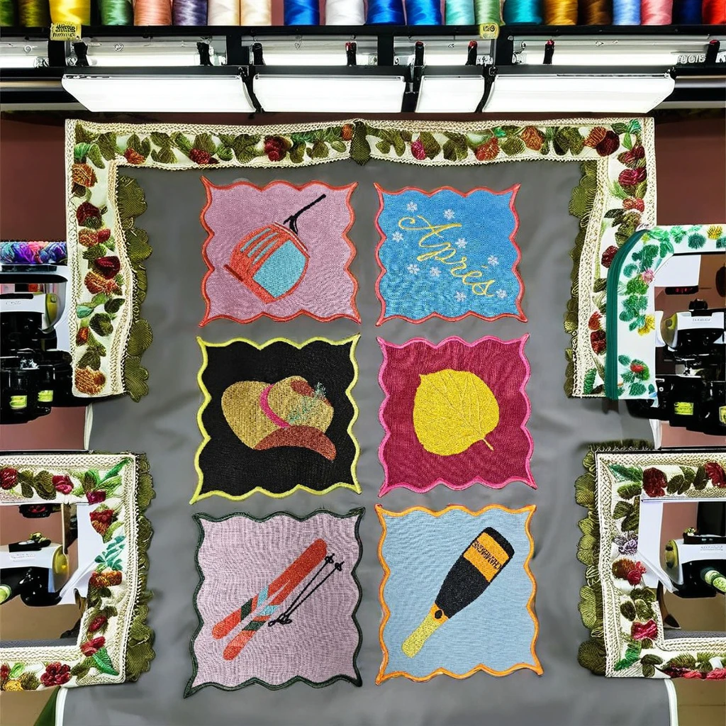 Set 06 lót cốc sắc màu sử dụng trong nhà hàng, khách sạn