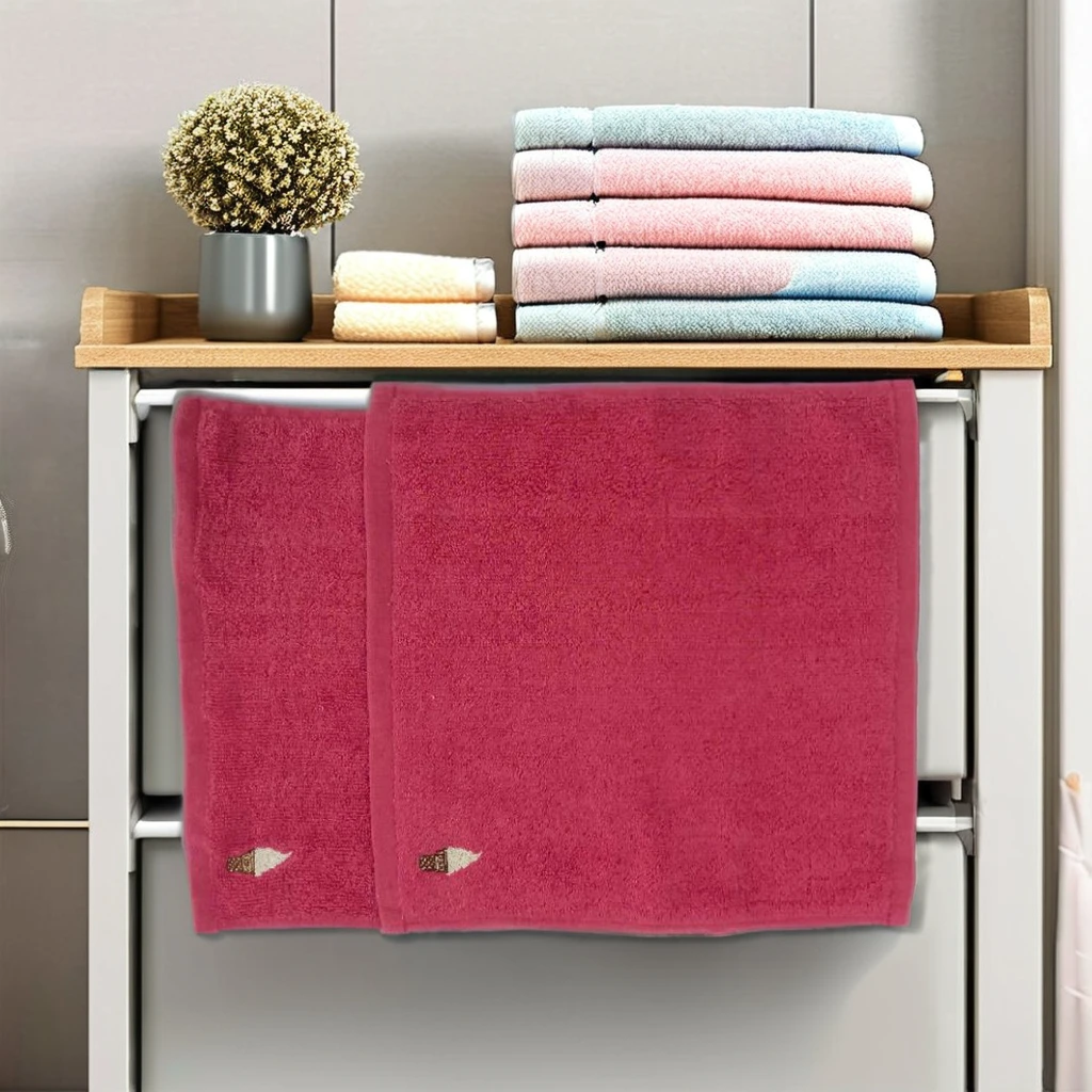 Khăn mặt hồng thêu hình cây kem ngộ nghĩnh