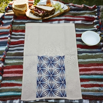 Khăn lót đĩa hình chữ nhật thêu hoa tiết đơn giản , sản phẩm phổ biến trong các quán ăn , nhà hàng